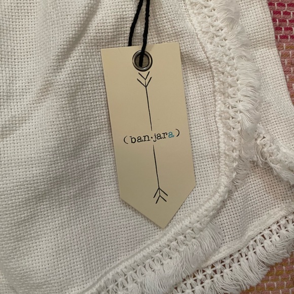NWT Banjara White Fringe 100% Cotton Boho Summer Shorts Size L. - Picture 2 of 5